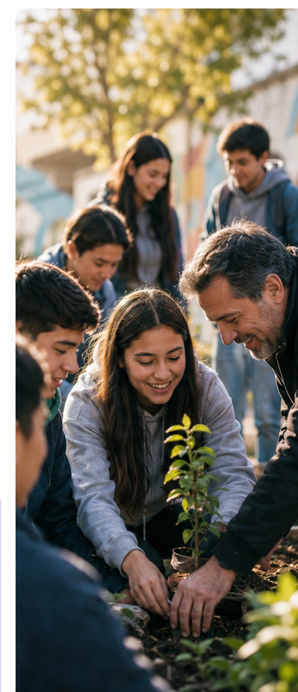 Jóvenes participando en una actividad comunitaria